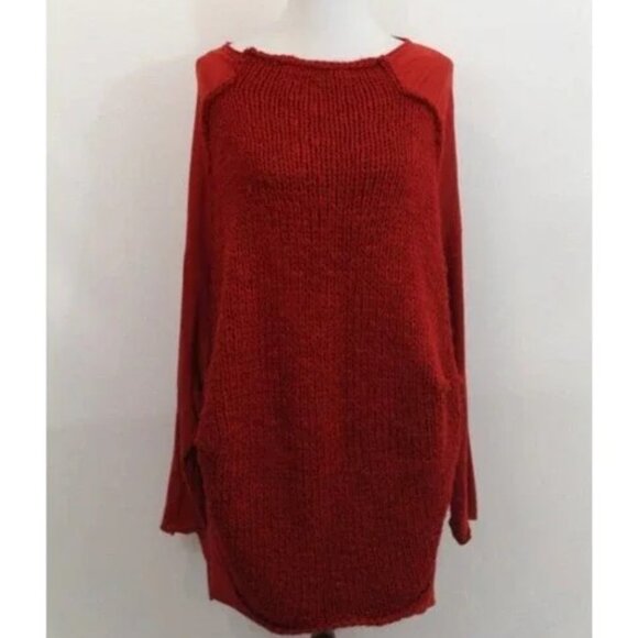 Rundholz Red Sweater Mixed Media Oversized - Picture 1 of 8